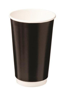 CAST AWAY CUPS DOUBLE WALL PAPER HOT BLACK 460ML (CA-DW16CPT-BLK) 25S