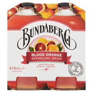 BUNDABERG BLOOD ORANGE SOFTDRINK 4X375ML