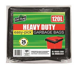 CAST AWAY GARBAGE BAGS HEAVY DUTY BLACK (CA-MDBL031) 25S