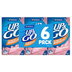 SANITARIUM STRAWBERRY UP&GO LIQUID BREAKFAST 6X250ML