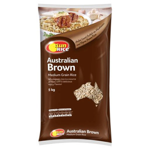 SUNRICE MEDIUM GRAIN BROWN RICE 5KG