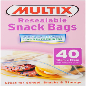 MULTIX QUICK ZIP SNACK BAGS 40S (Carton of 12)