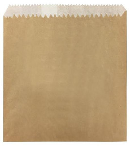 CAST AWAY NO1/2 BROWN SQUARE FLAT GREASEPROOF LINED BAGS (CA-1/2SQGPL-BRN) 500S