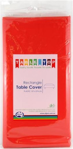 ALPEN RED PLASTIC TABLE COVER (Carton of 12)