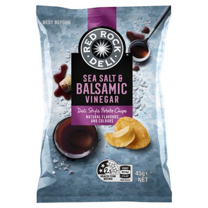 RED ROCK DELI SEA SALT & BALSAMIC VINEGAR CHIPS 45GM (Carton of 18)