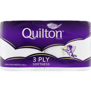 QUILTON CLASSIC WHITE 3PLY TOILET TISSUE 2PK (Carton of 14)