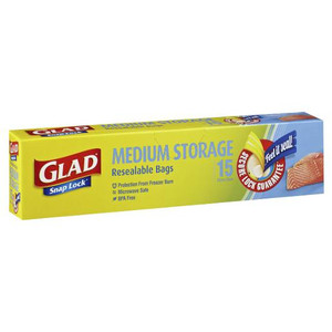 GLAD SNAP LOCK BAGS LUNCH SIZE 15S (Carton of 12)