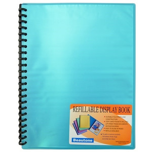 Bantex Display Book Refillable Cool Frost Blue PP A4 20 Pockets (31852) (Pack of 12)