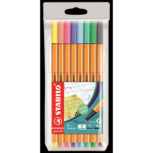 STABILO POINT 88 FINELINER PASTEL WALLET 8