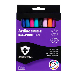 ARTLINE SUPREME BALLPOINT ASTD BRIGHTS PK10