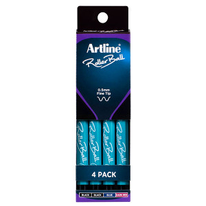 ARTLINE ROLLERBALL ASSORTED PACK 4 0.5mm Tip