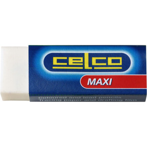 CELCO MAXI ERASER For Coloured & Lead Pencils, Box of 100