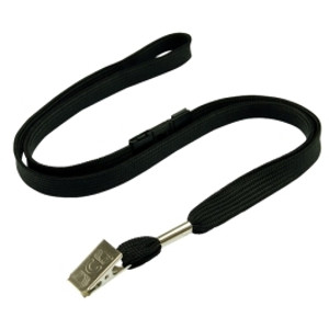 ALLIGATOR CLIP LANYARD WITH SAFETY BREAKAWAY BLACK