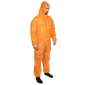 Orange Disposable Coveralls 100% Polypropylene Medium