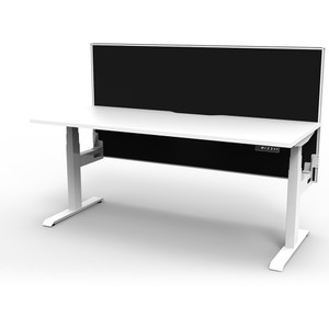 Rapidline Boost+ Single Sided Workstation + Screen 1200W x 750D x 1330mmH White / White