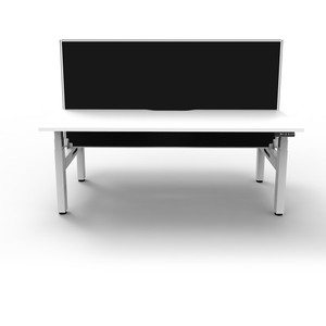 Rapidline BOOST+ Back To Back Workstation + Screen 2 Person 1200mmW White/White