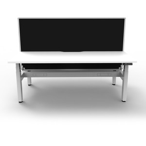 Rapidline BOOST+ Back To Back Workstation+Screen+Cable Tray 2 Person 1500mmW White/White