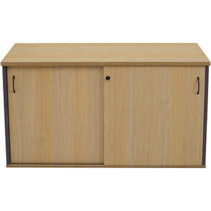 Rapidline Credenza Sliding Doors 1500W x 450D x 730mmH Oak And Ironstone