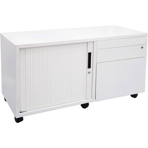 Rapidline Mobile Caddy Left Hand Tambour Door 1050W x 500D x 615mmH White