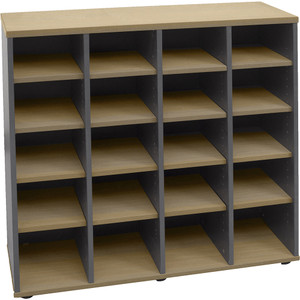 Rapidline Pigeon Hole Unit 20 Holes 1040W x 380D x 1040mmH Oak And Ironstone