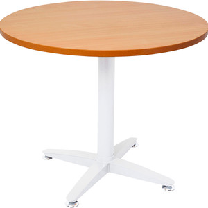 Rapidline 4 Star Round Table 1200D x 730mmH Beech Top White Base