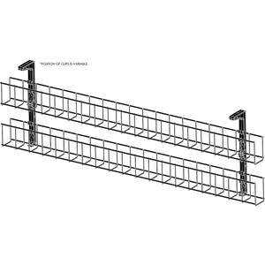 Rapidline Dual Tier Cable Basket Kit 650mm 2GPO+2Data + 1.5m Interconnecting Lead Blk