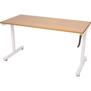 Rapid Manual Height Adjustable Workstation 1800Wx700Dx 1015mmH Beech Top White Frame