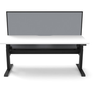 Rapidline Boost Light Single Sided Workstation + Screen + Cable Tray 1200mmW White/Black