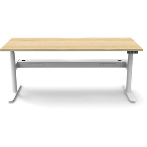 Rapidline Halo+ Single Sided Workstation + Cable Tray 1500W x 750D x 1270mmH Oak/White