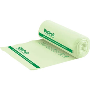 BioPak Compostable Bin Liners 240 Litres Green Roll Of 12