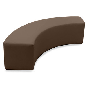 K2 Marbella Monash Senior Quarter Round Ottoman 1500mmW Dark Brown PU Leather