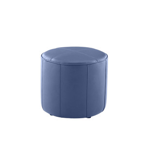 K2 Marbella Keg Round Ottoman Blue PU Leather