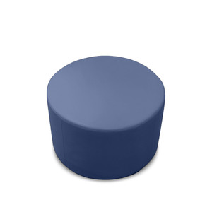 K2 Marbella Flinders Senior Round Ottoman Blue PU Leather