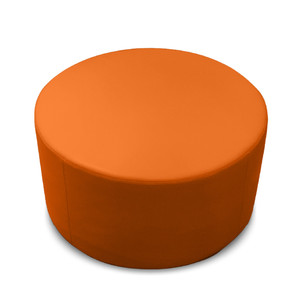 K2 Marbella Mawson Senior Round Ottoman 700mm Diameter Orange PU Leather