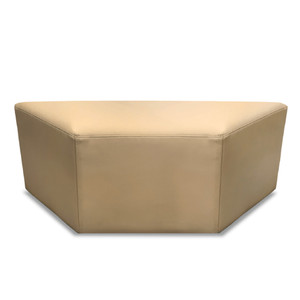 K2 Marbella Sturt Trapezium Ottoman Beige PU Leather