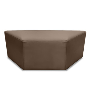 K2 Marbella Sturt Trapezium Ottoman Dark Brown PU Leather