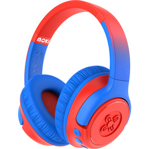 Moki Mixi Kids Volume Limited Bluetooth Headphones Blue and Red