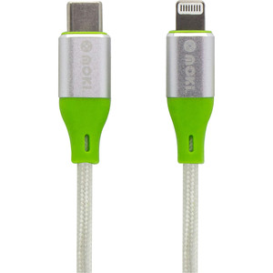 Moki Braided USB-C to USB-C SynCharge Cable 90cm Silver