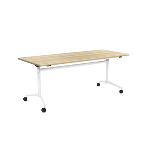 OLG Uni Flip Top Table 1500W x 750D x 720mmH New Oak Top White Frame