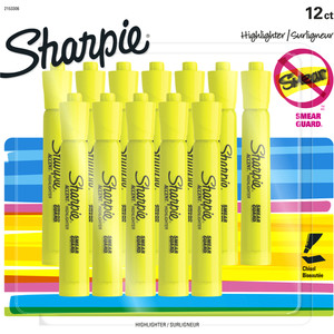 Sharpie Tank Highlighter Marker Chisel Tip Fluorescent Yellow Pack of 12