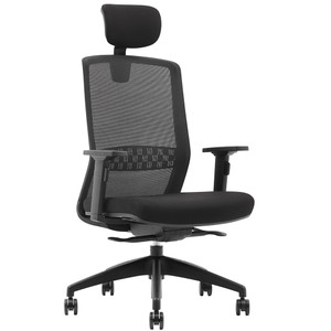 Bolt High Back Executive Chair With Arms And Headrest Mesh Back Black Fabric Seat