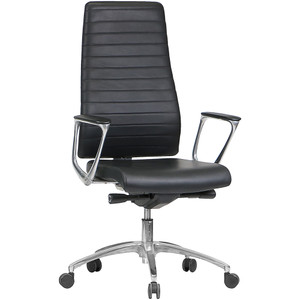 Enzo High Back Executive Chair With Arms Black Leather