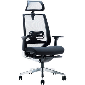Evita High Back Executive Chair With Arms And Headrest Mesh Back Black Fabric Seat