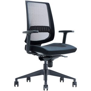 Evita Task Chair With Arms Mesh Back Black Fabric Seat