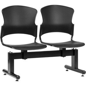 Focus 2 User Beam Seating Metal Frame Plastic Seat Black