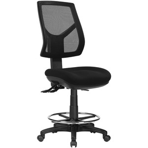 Rio High Back Drafting Chair 3 Lever 560-730mmH Mesh Back Black Fabric Seat