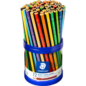 Staedtler Noris Triangular Coloured Pencils Jumbo Assorted Cup of 72