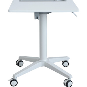 Sylex Oslo Mobile Sit Stand Desk 650W x 550D x 700-1150mmH White Top White Frame