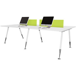 Sylex Fleet Back to Back Workstation 4 Person 2800W x 1250D x 690mmH White