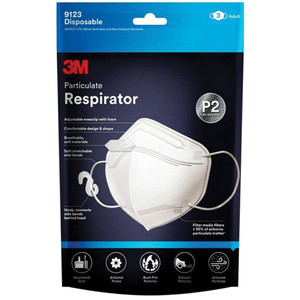 3M 9123EN3 Respirator Mask White 3 pack P2 disposable